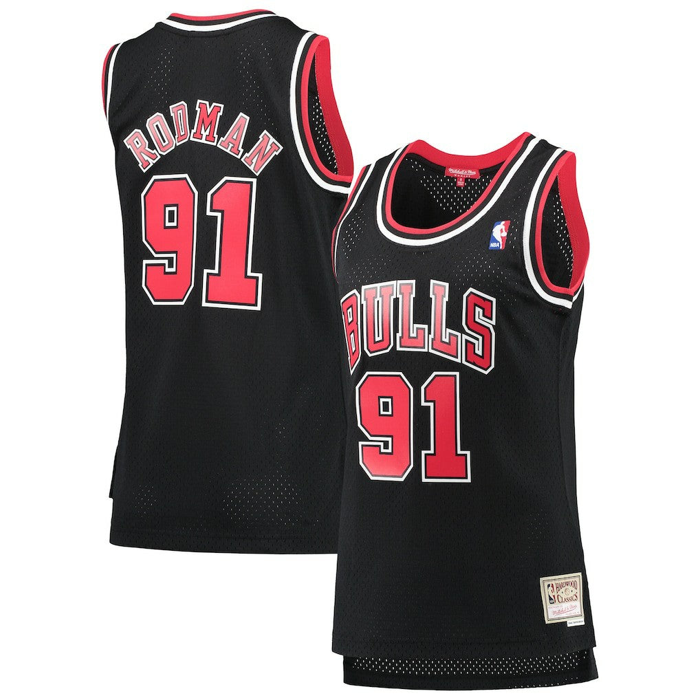 Mitchell & Ness - Dennis Rodman Chicago Bulls Women's Hardwood Classics Swingman Jersey - Black