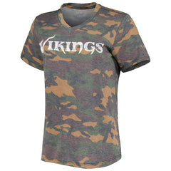 Justin Jefferson Minnesota Vikings Women's Name & Number Tri-Blend V-Neck T-Shirt Camo - NFL