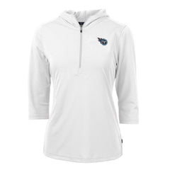 Tennessee Titans Cutter & Buck Women's Virtue Eco Pique Half-Zip 3/4 Sleeve Pullover Hoodie White - NFL