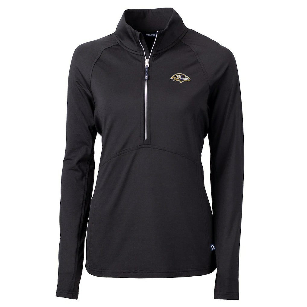 Baltimore Ravens Cutter & Buck Women's Adapt Eco Knit Half-Zip Pullover Jacket Black - NFL
