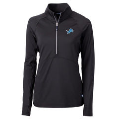 Detroit Lions Cutter & Buck Women's Adapt Eco Knit Half-Zip Pullover Jacket Black - NFL