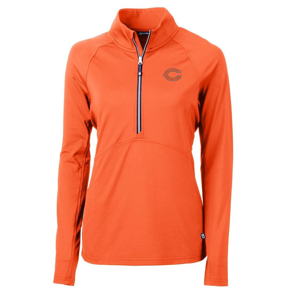Chicago Bears Cutter & Buck Women's Adapt Eco Knit Half-Zip Pullover Jacket Orange - NFL