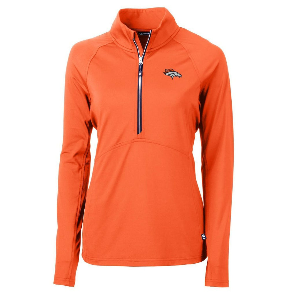 Denver Broncos Cutter & Buck Women's Adapt Eco Knit Half-Zip Pullover Jacket Orange - NFL