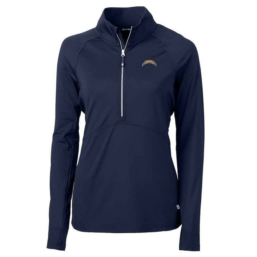 Los Angeles Chargers Cutter & Buck Women's Adapt Eco Knit Half-Zip Pullover Jacket Navy - NFL
