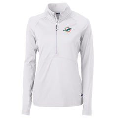 Miami Dolphins Cutter & Buck Women's Adapt Eco Knit Half-Zip Pullover Jacket White - NFL