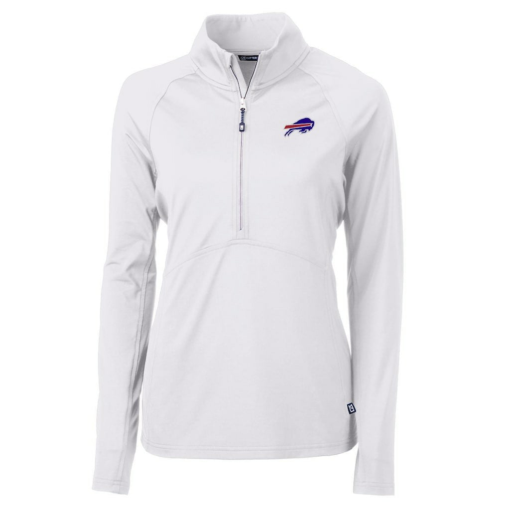Buffalo Bills Cutter & Buck Women's Adapt Eco Knit Half-Zip Pullover Jacket White - NFL
