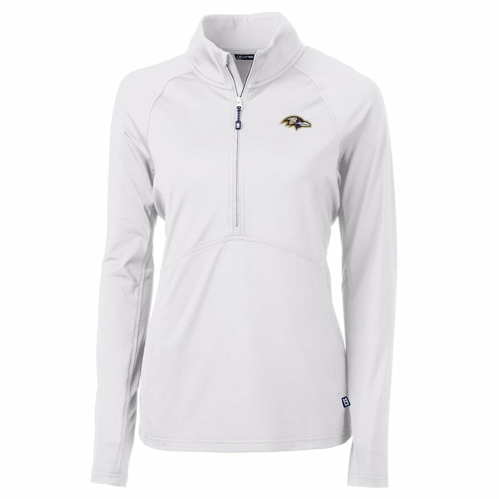 Baltimore Ravens Cutter & Buck Women's Adapt Eco Knit Half-Zip Pullover Jacket White - NFL