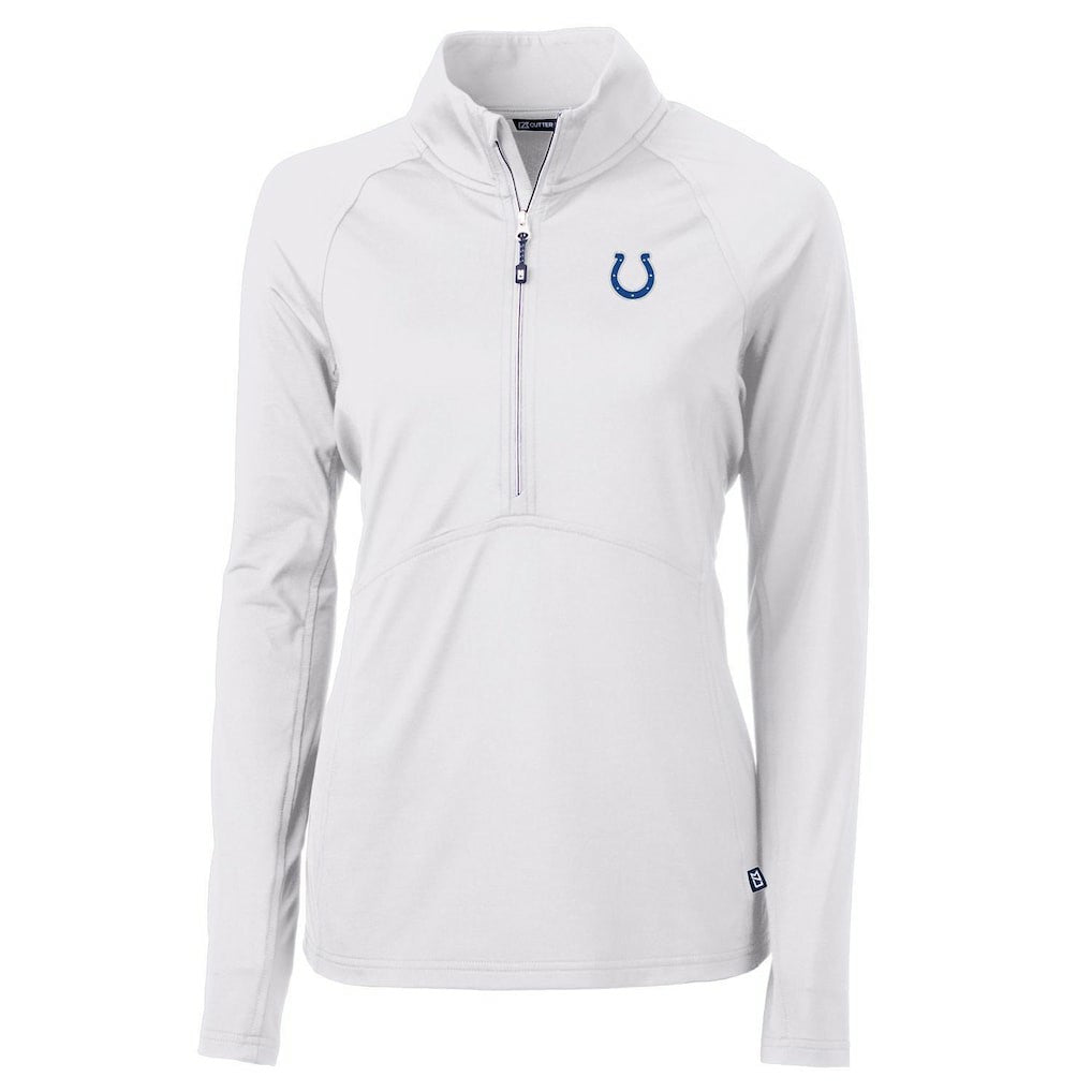 Indianapolis Colts Cutter & Buck Women's Adapt Eco Knit Half-Zip Pullover Jacket White - NFL