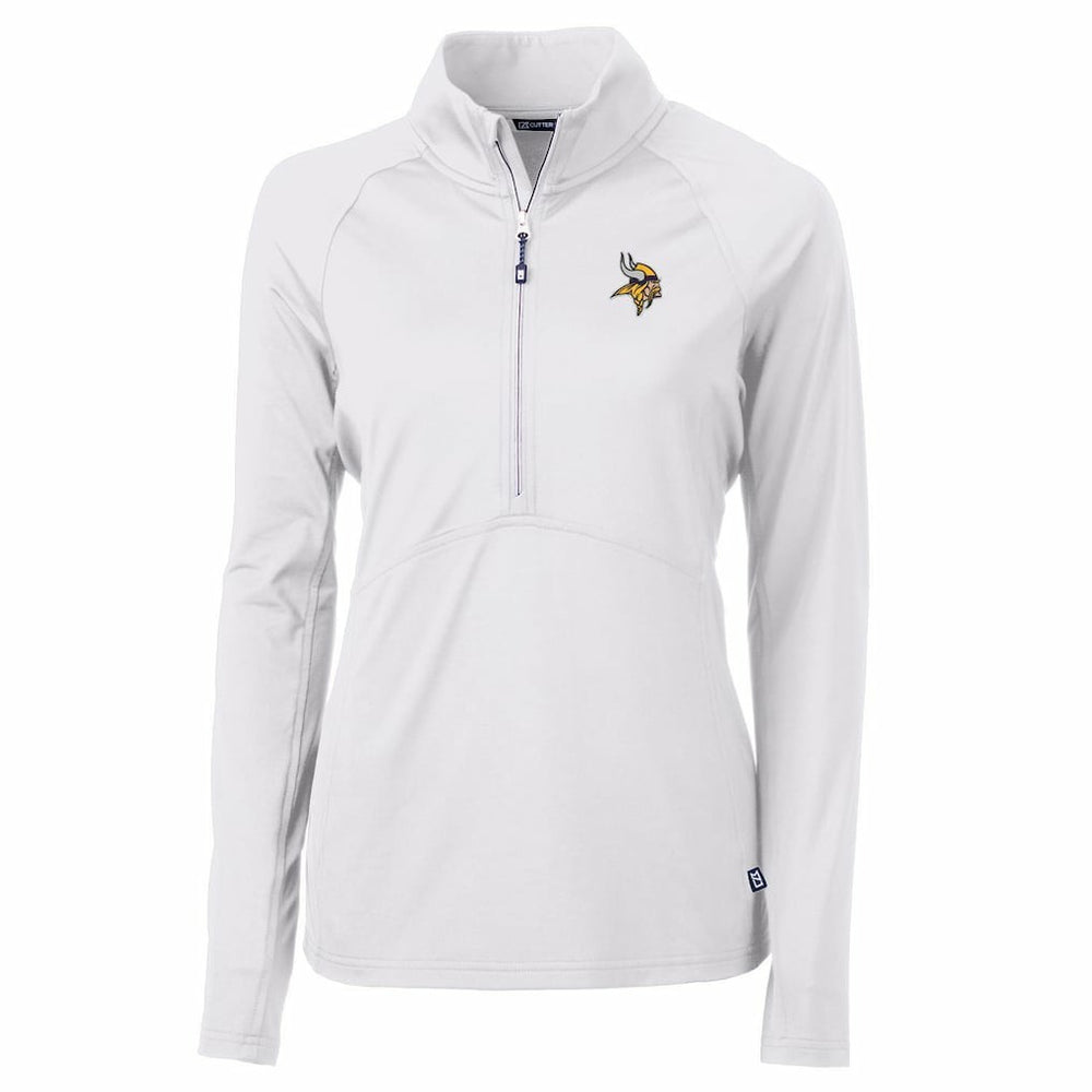 Minnesota Vikings Cutter & Buck Women's Adapt Eco Knit Half-Zip Pullover Jacket White - NFL