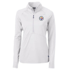 Pittsburgh Steelers Cutter & Buck Women's Adapt Eco Knit Half-Zip Pullover Jacket White - NFL