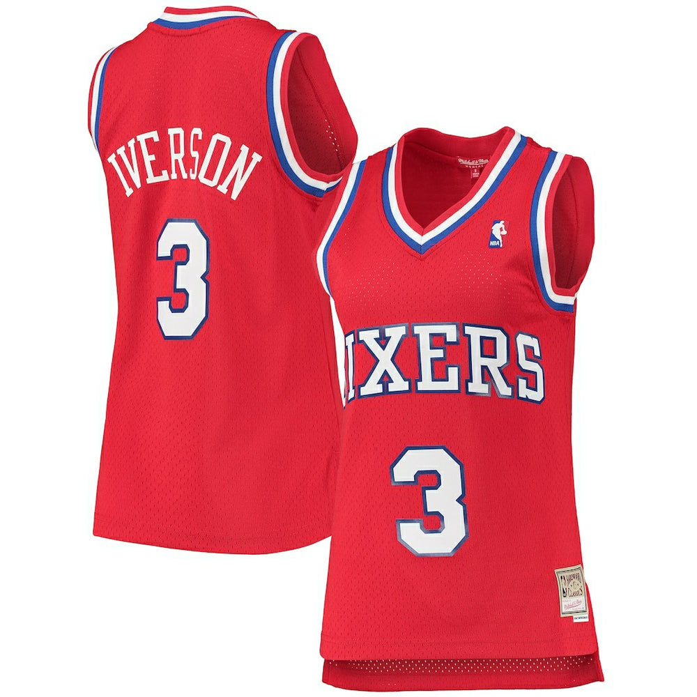 Mitchell & Ness - Allen Iverson Philadelphia 76ers Women's 2002/03 Hardwood Classics Swingman Jersey - Red