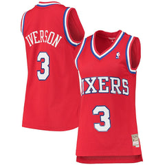 Mitchell & Ness - Allen Iverson Philadelphia 76ers Women's 2002/03 Hardwood Classics Swingman Jersey - Red