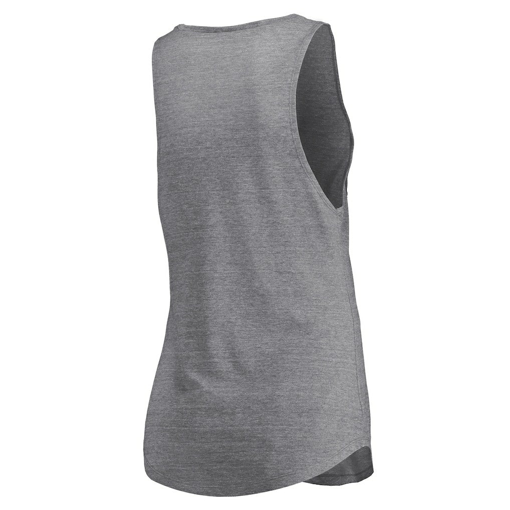 Fanatics - Philadelphia 76ers Women's Quality Time Open Scoop Neck Tri-Blend Tank Top - Heathered Gray