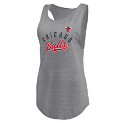Fanatics - Chicago Bulls Women's Quality Time Open Scoop Neck Tri-Blend Tank Top - Heathered Gray