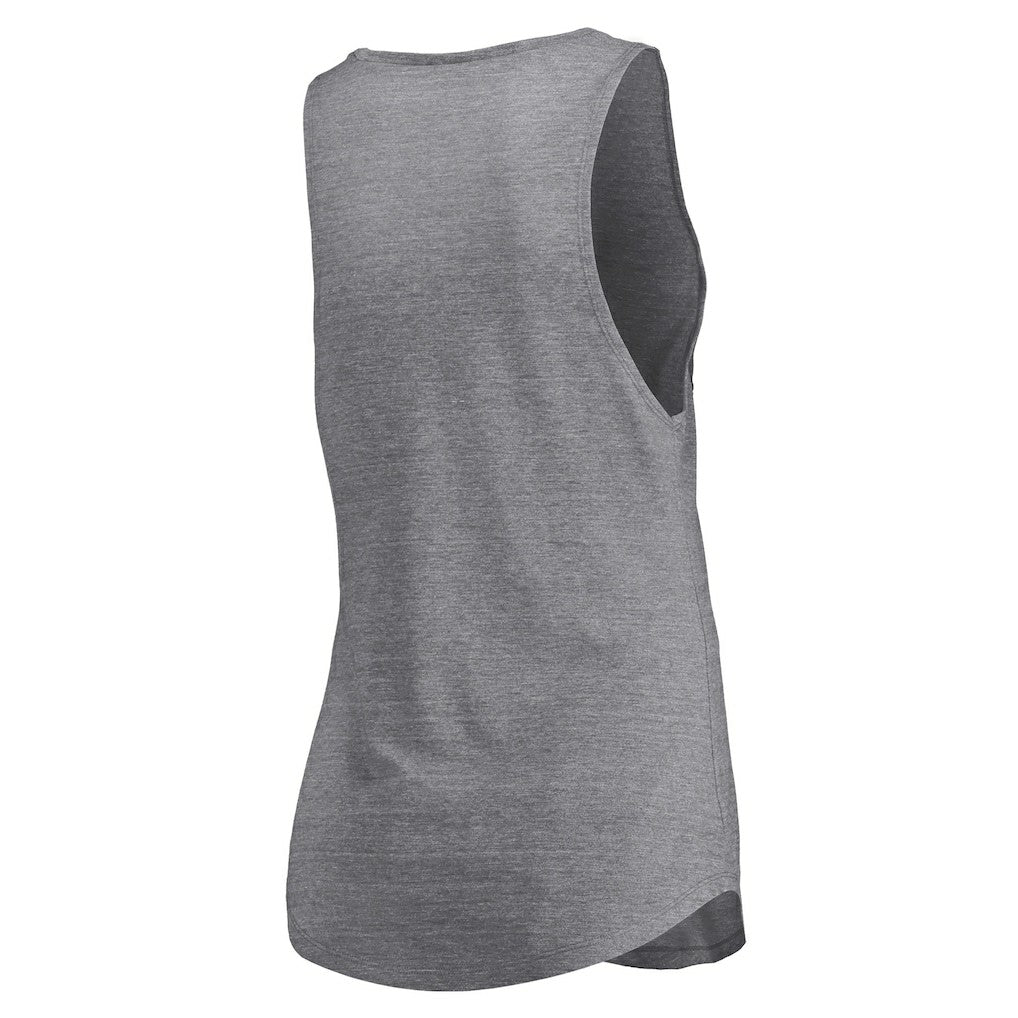 Fanatics - Dallas Mavericks Women's Quality Time Open Scoop Neck Tri-Blend Tank Top - Heathered Gray