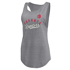 Fanatics - Toronto Raptors Women's Quality Time Open Scoop Neck Tri-Blend Tank Top - Heathered Gray