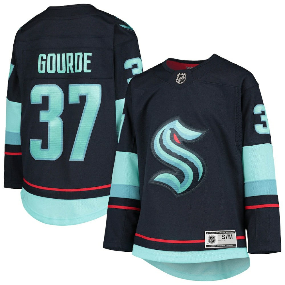 Yanni Gourde Seattle Kraken Youth Home Premier Player Jersey - Deep Sea Blue | NHL Jerseys