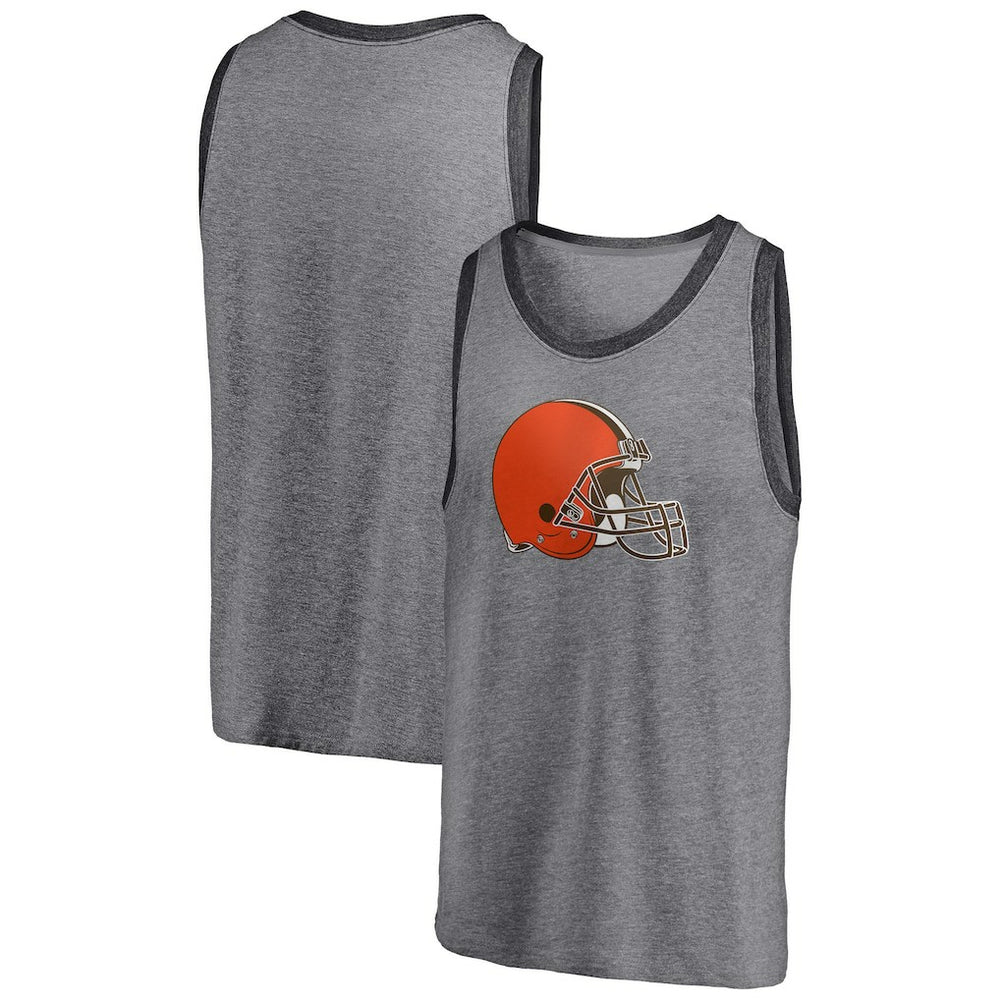 Cleveland Browns Famous Tri-Blend Tank Top Heathered Gray/Heathered Charcoal - Fanatics