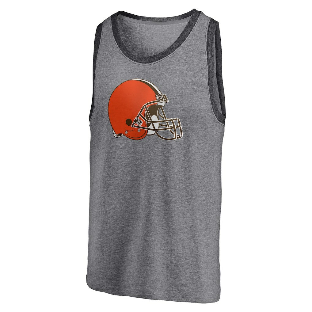 Cleveland Browns Famous Tri-Blend Tank Top Heathered Gray/Heathered Charcoal - Fanatics