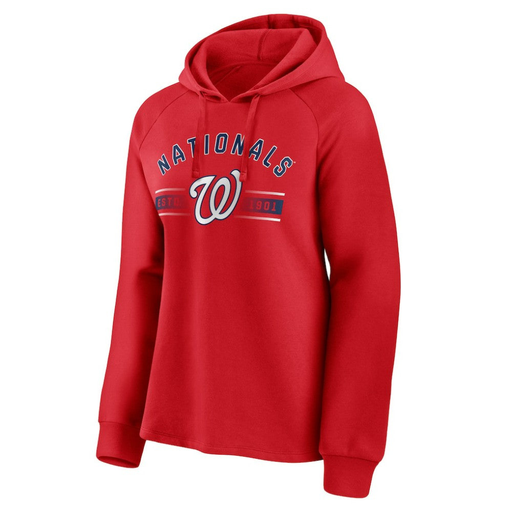 Washington Nationals Fanatics Women's Perfect Play Raglan Pullover Hoodie On Sale