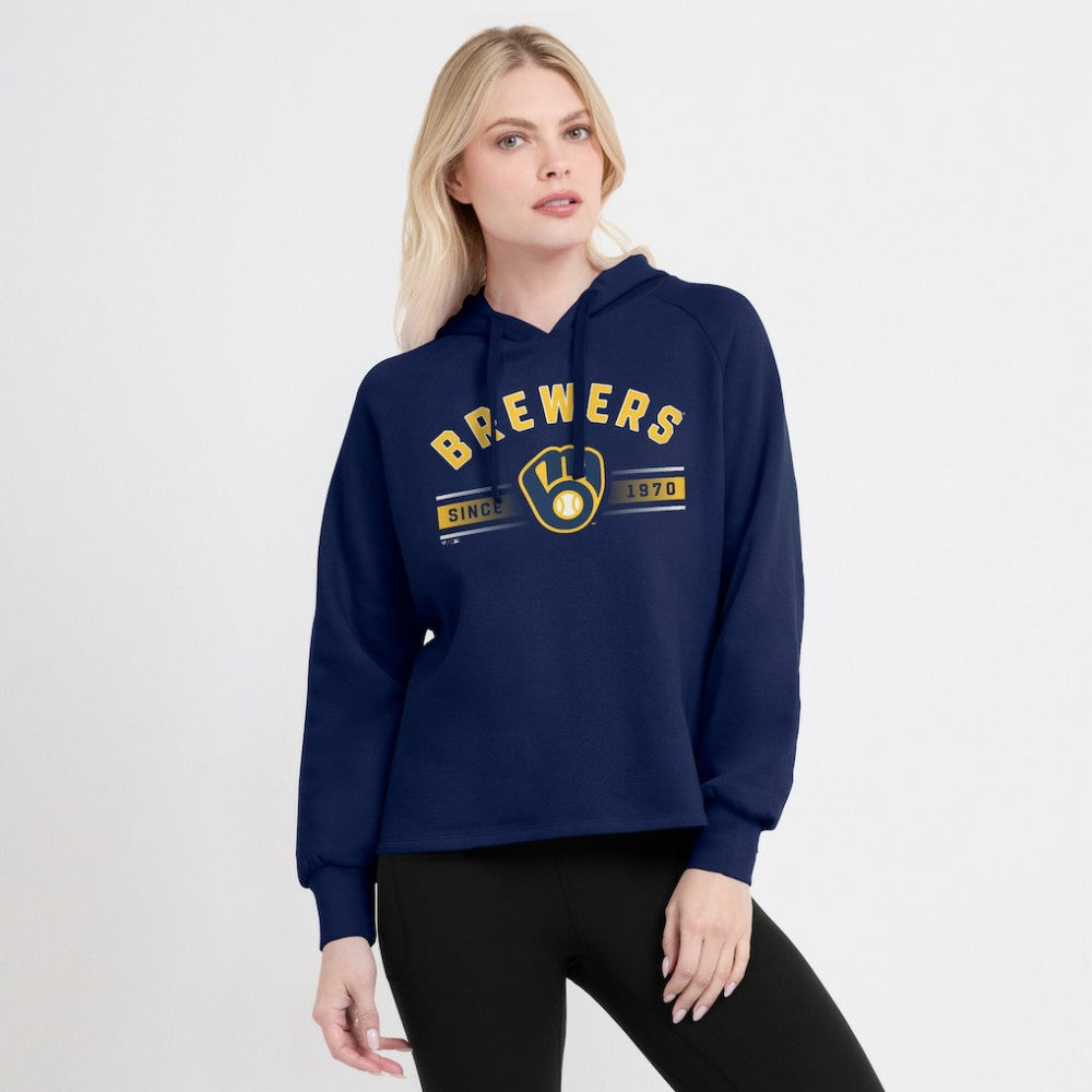 Milwaukee Brewers Fanatics Women's Perfect Play Raglan Pullover Hoodie On Sale