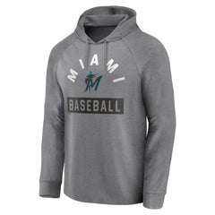 Miami Marlins Fanatics No Time Off Raglan Pullover Hoodie Clearance