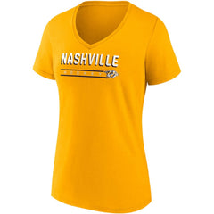 Nashville Predators - Fanatics Women's 2-Pack V-Neck T-Shirt Set Gold/Heathered Gray