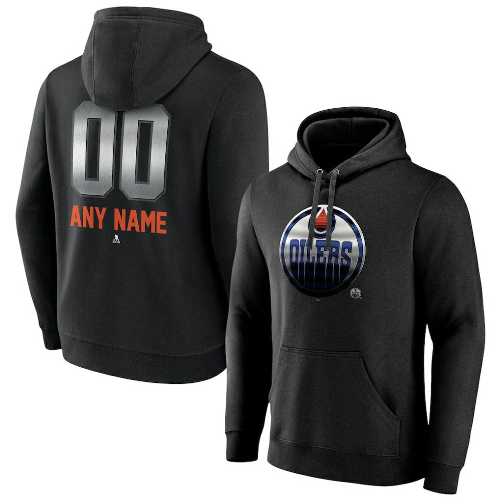 Edmonton Oilers - Personalized Midnight Mascot Logo Pullover Hoodie Black