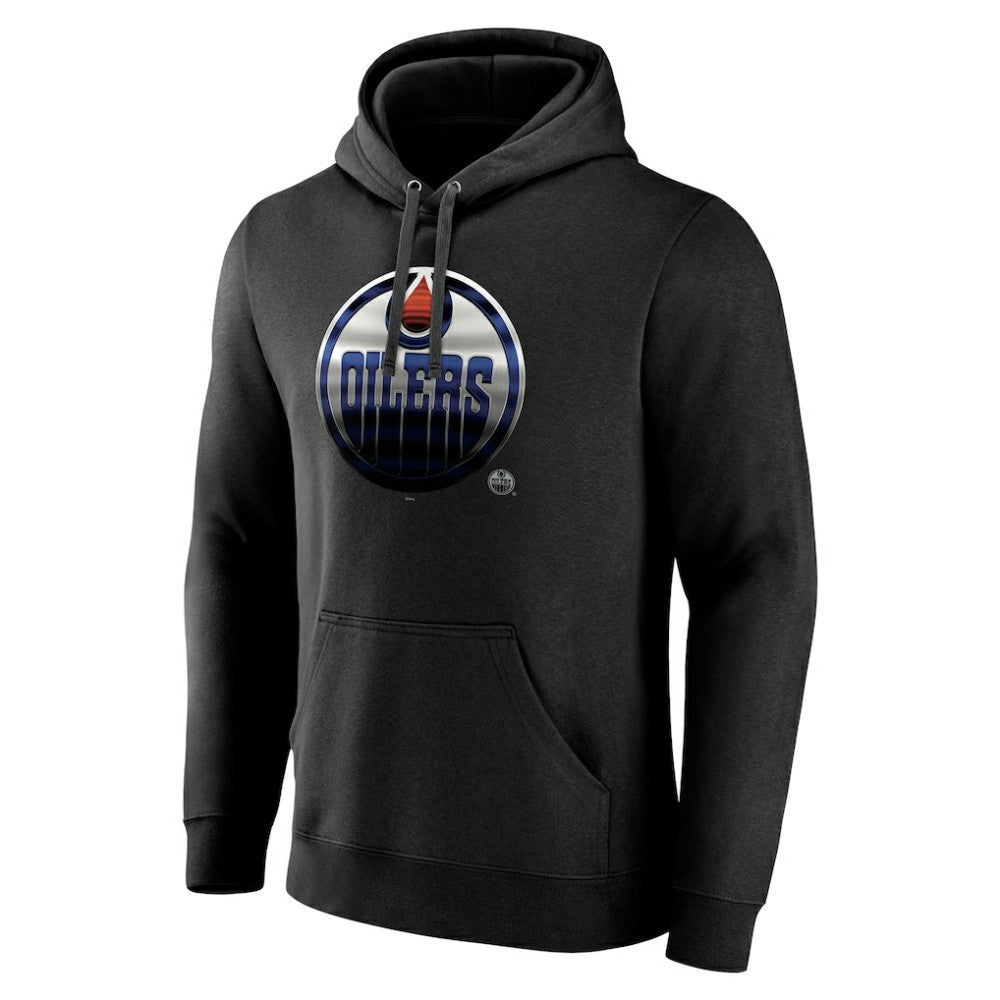 Edmonton Oilers - Personalized Midnight Mascot Logo Pullover Hoodie Black
