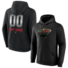 Minnesota Wild - Personalized Midnight Mascot Logo Pullover Hoodie Black