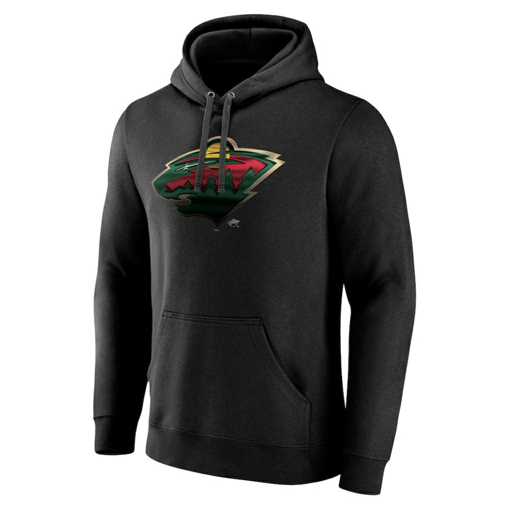 Minnesota Wild - Personalized Midnight Mascot Logo Pullover Hoodie Black