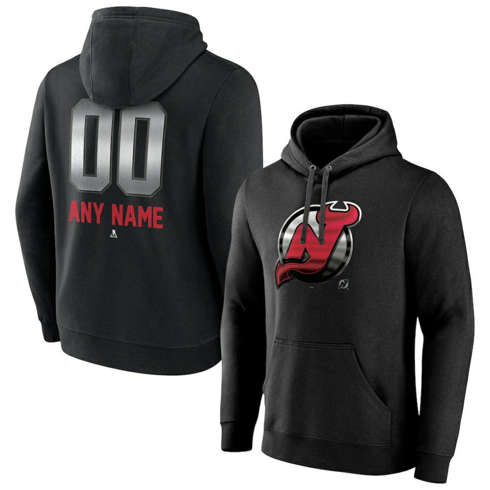 New Jersey Devils - Personalized Midnight Mascot Logo Pullover Hoodie Black