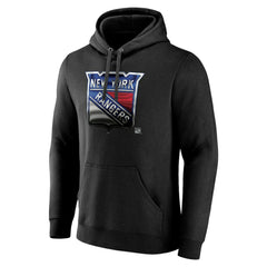 New York Rangers Personalized Midnight Mascot Logo Pullover Hoodie Black