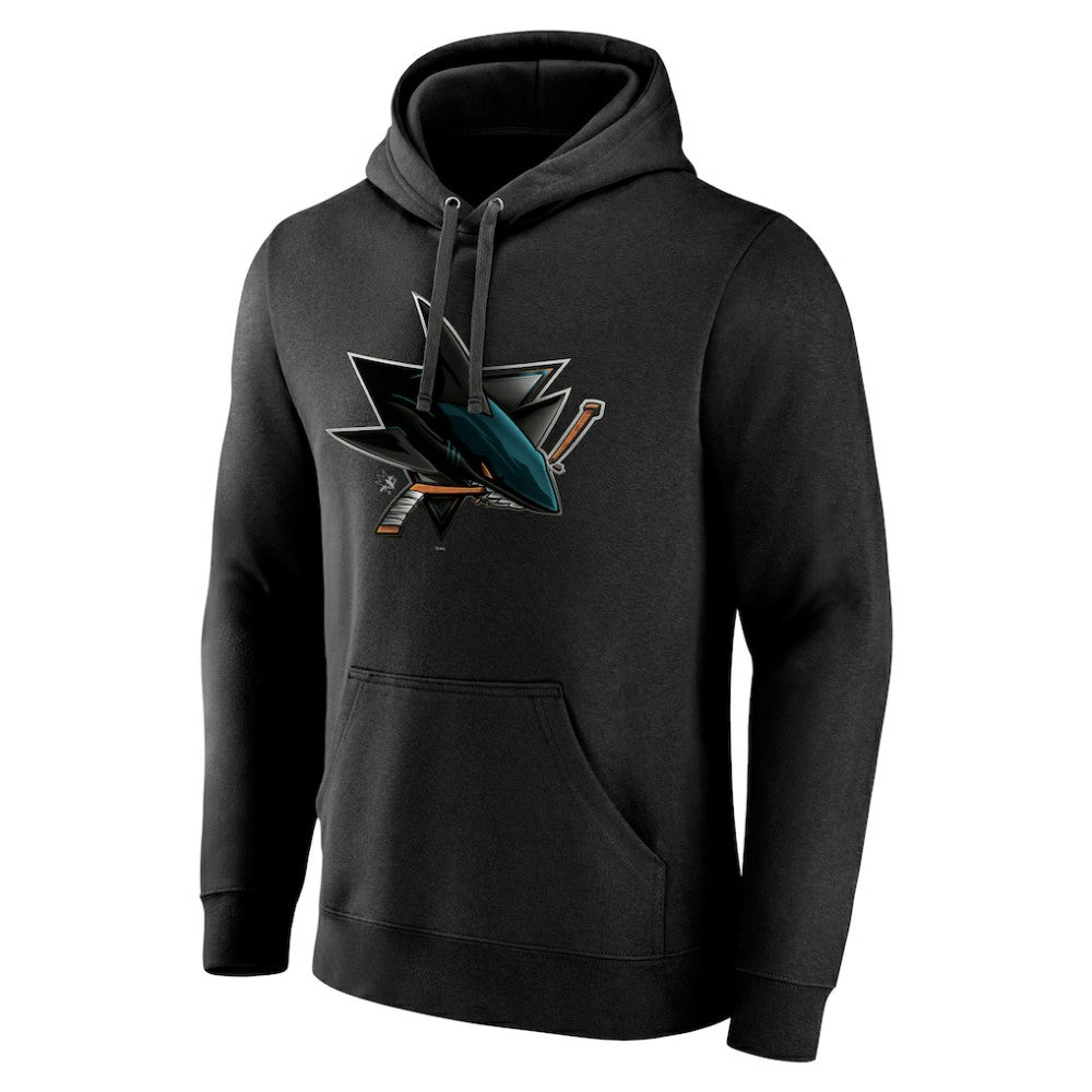 San Jose Sharks - Personalized Midnight Mascot Logo Pullover Hoodie Black
