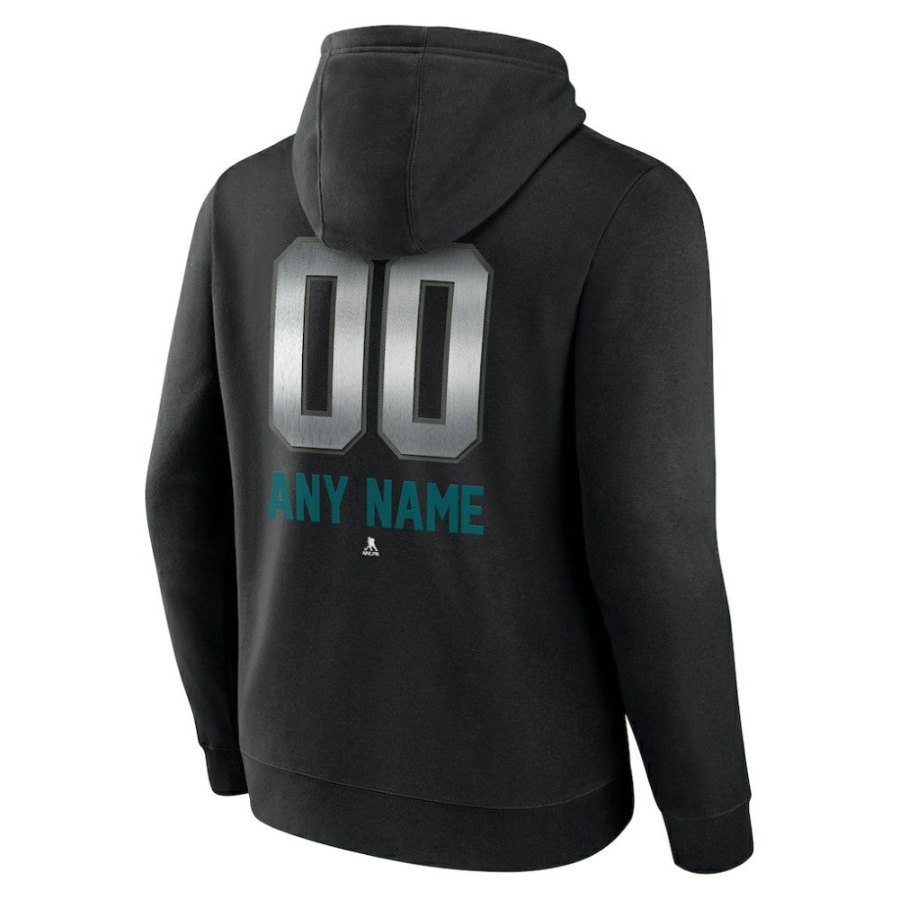 San Jose Sharks - Personalized Midnight Mascot Logo Pullover Hoodie Black