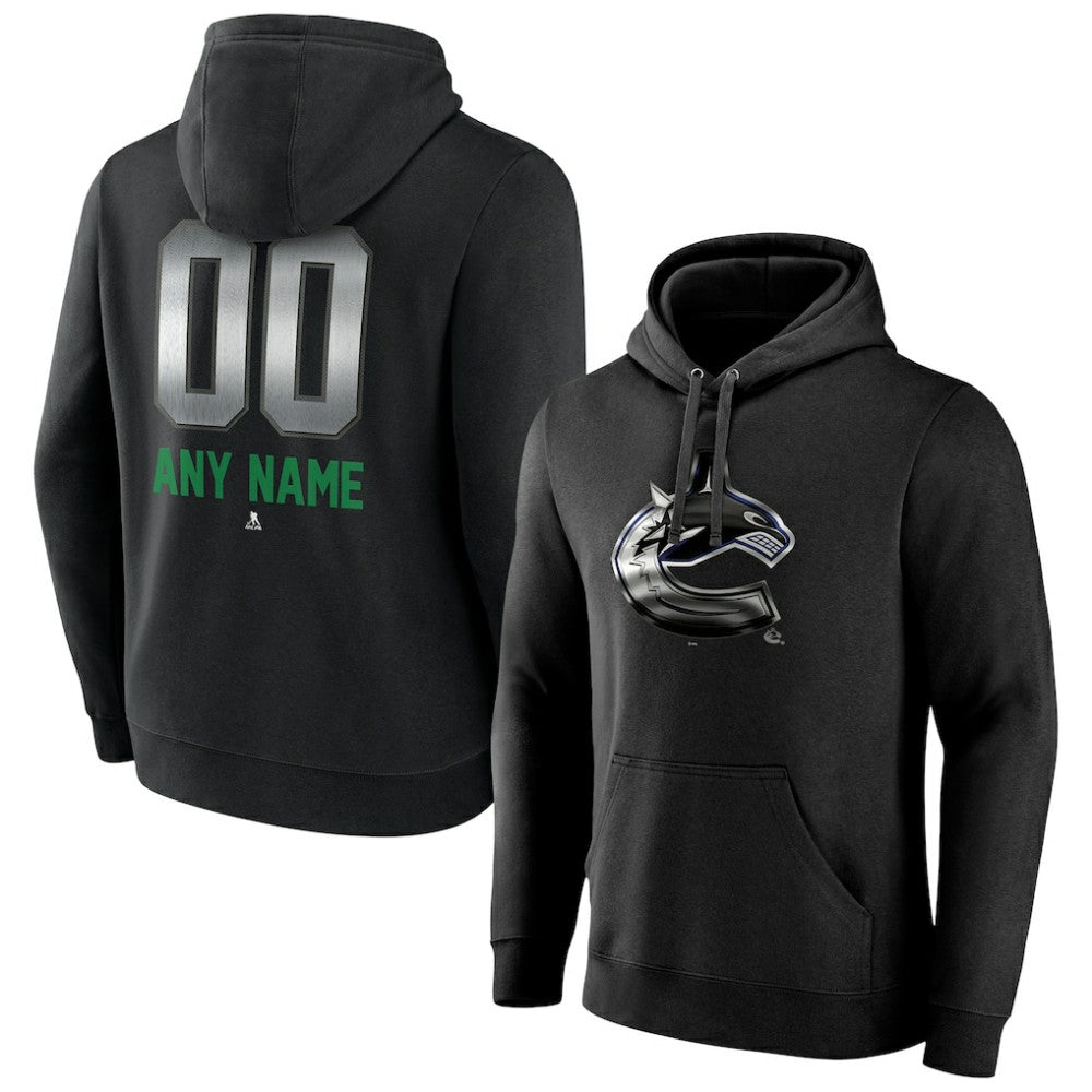 Vancouver Canucks - Personalized Midnight Mascot Logo Pullover Hoodie Black