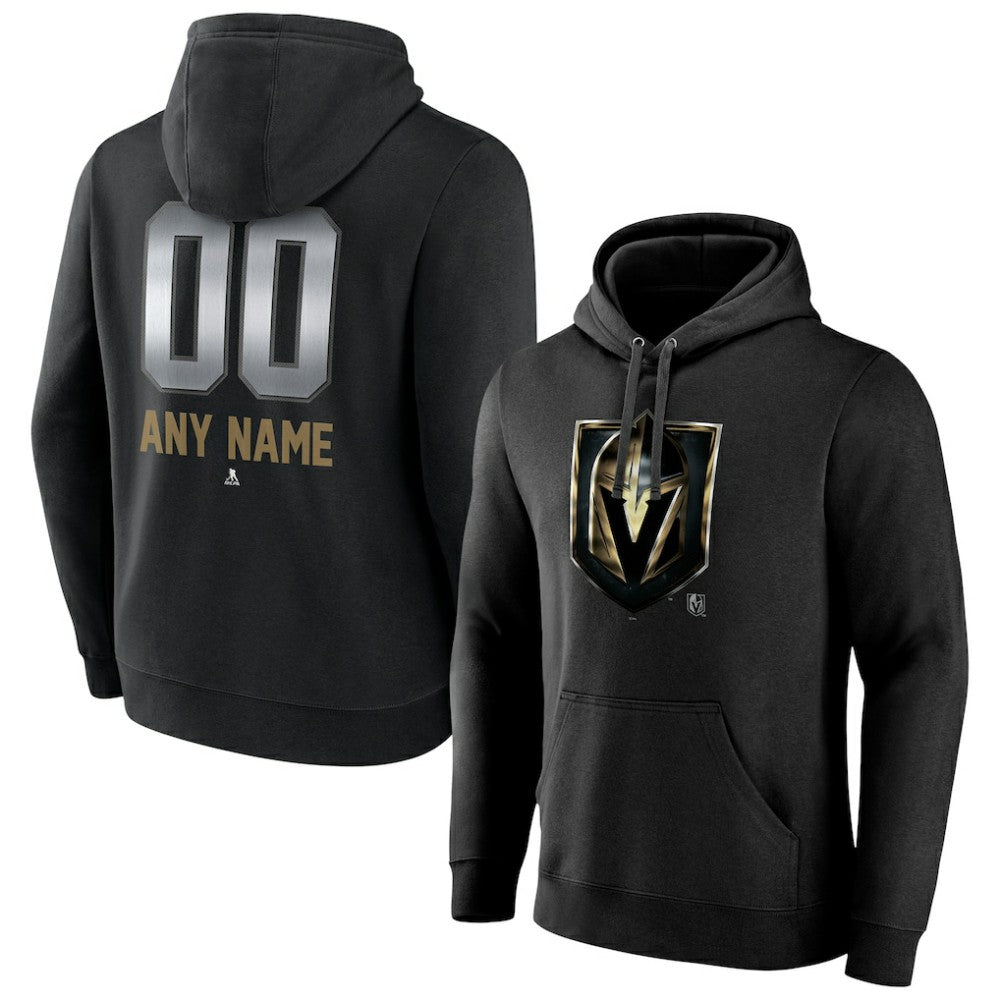 Vegas Golden Knights Personalized Midnight Mascot Logo Pullover Hoodie Black