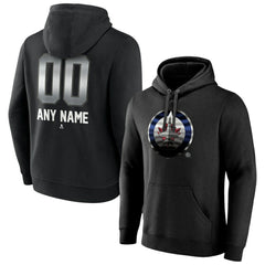 Winnipeg Jets - Personalized Midnight Mascot Logo Pullover Hoodie Black