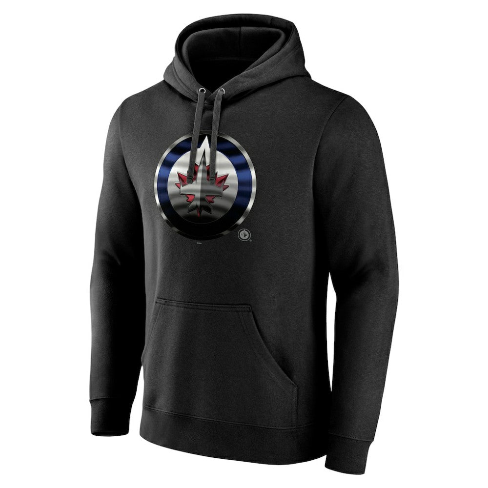 Winnipeg Jets - Personalized Midnight Mascot Logo Pullover Hoodie Black