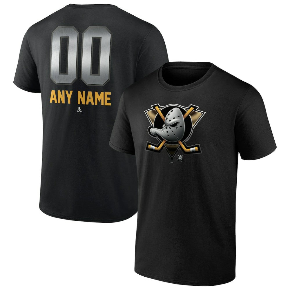 Anaheim Ducks - Personalized Midnight Mascot Logo T-Shirt Black