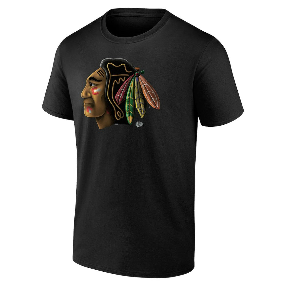 Chicago Blackhawks Personalized Midnight Mascot Logo T-Shirt Black