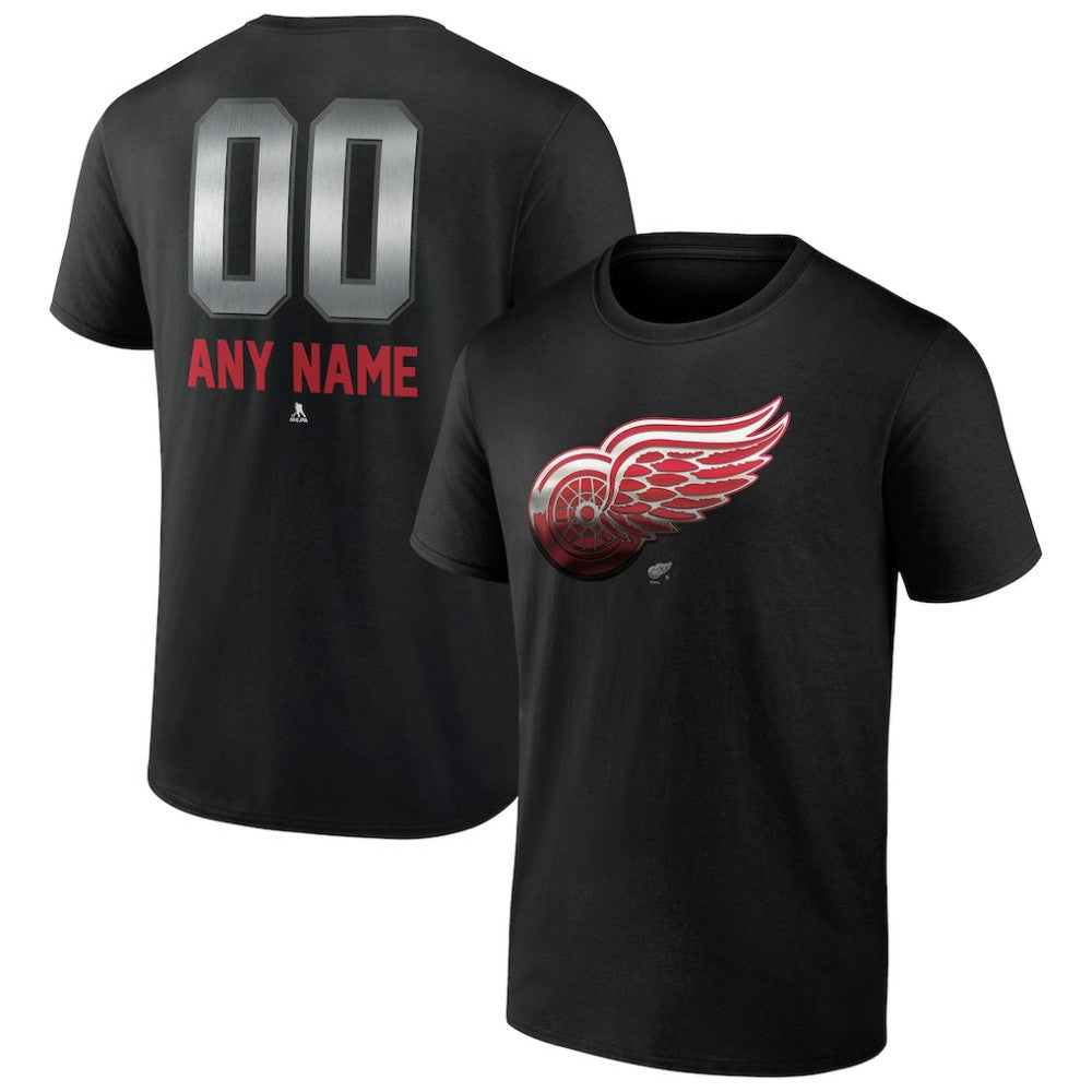 Detroit Red Wings - Personalized Midnight Mascot Logo T-Shirt Black