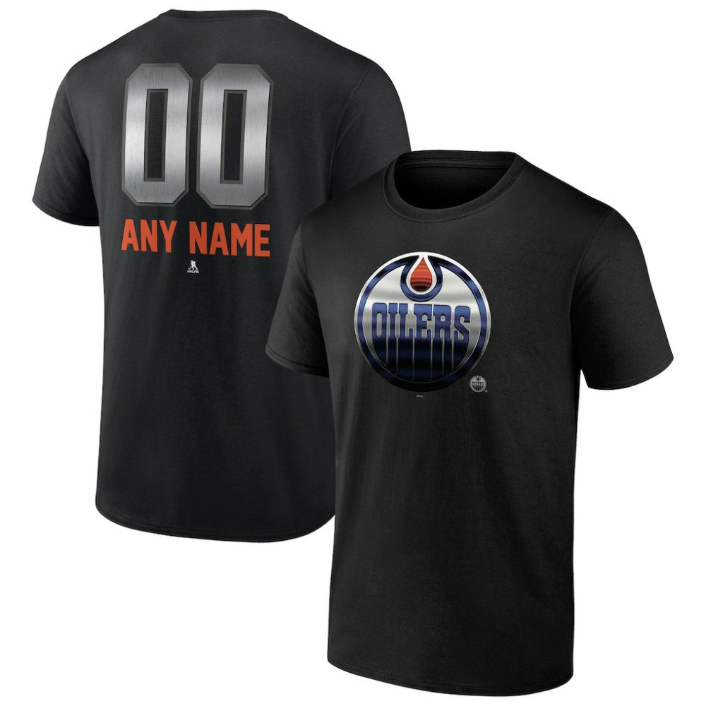 Edmonton Oilers - Personalized Midnight Mascot Logo T-Shirt Black