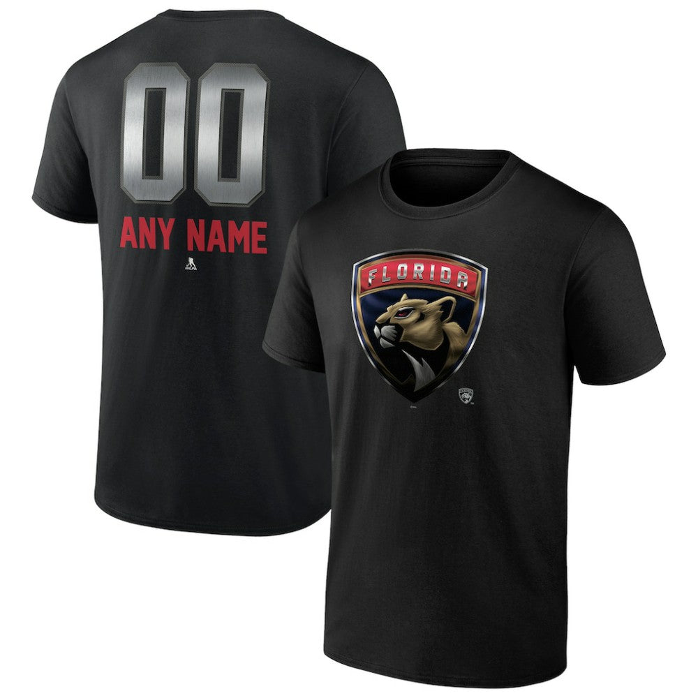 Florida Panthers - Personalized Midnight Mascot Logo T-Shirt Black