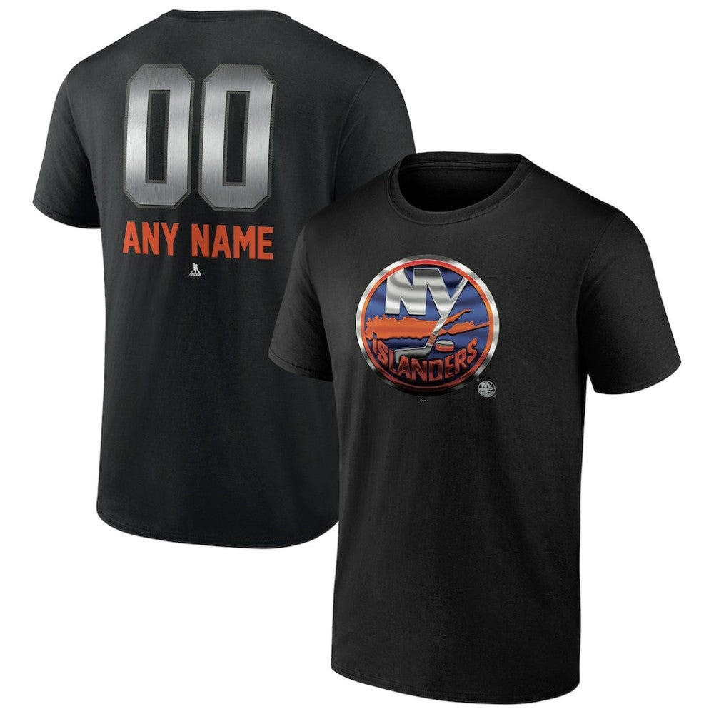 New York Islanders - Personalized Midnight Mascot Logo T-Shirt Black