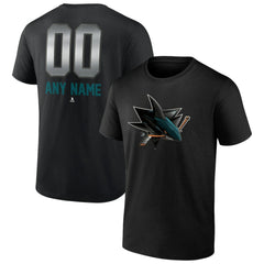 San Jose Sharks - Personalized Midnight Mascot Logo T-Shirt Black