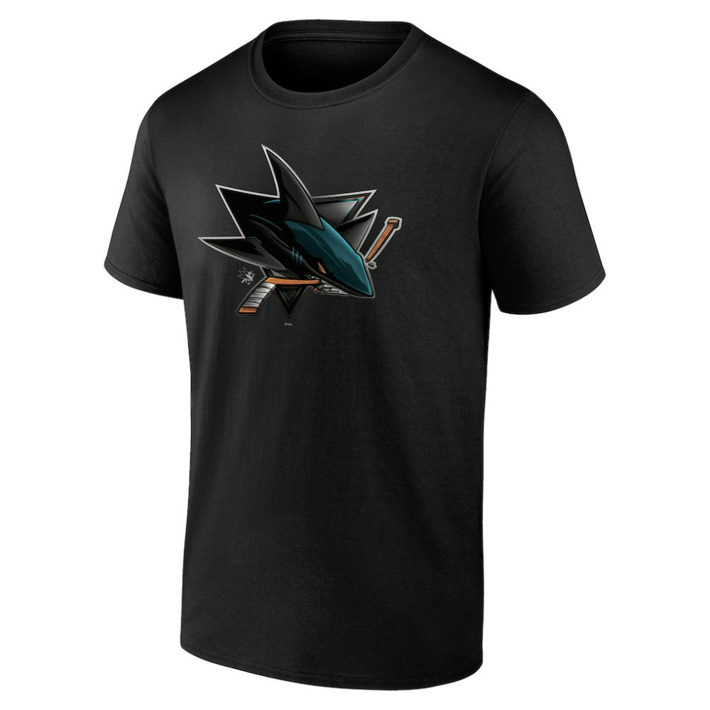 San Jose Sharks - Personalized Midnight Mascot Logo T-Shirt Black