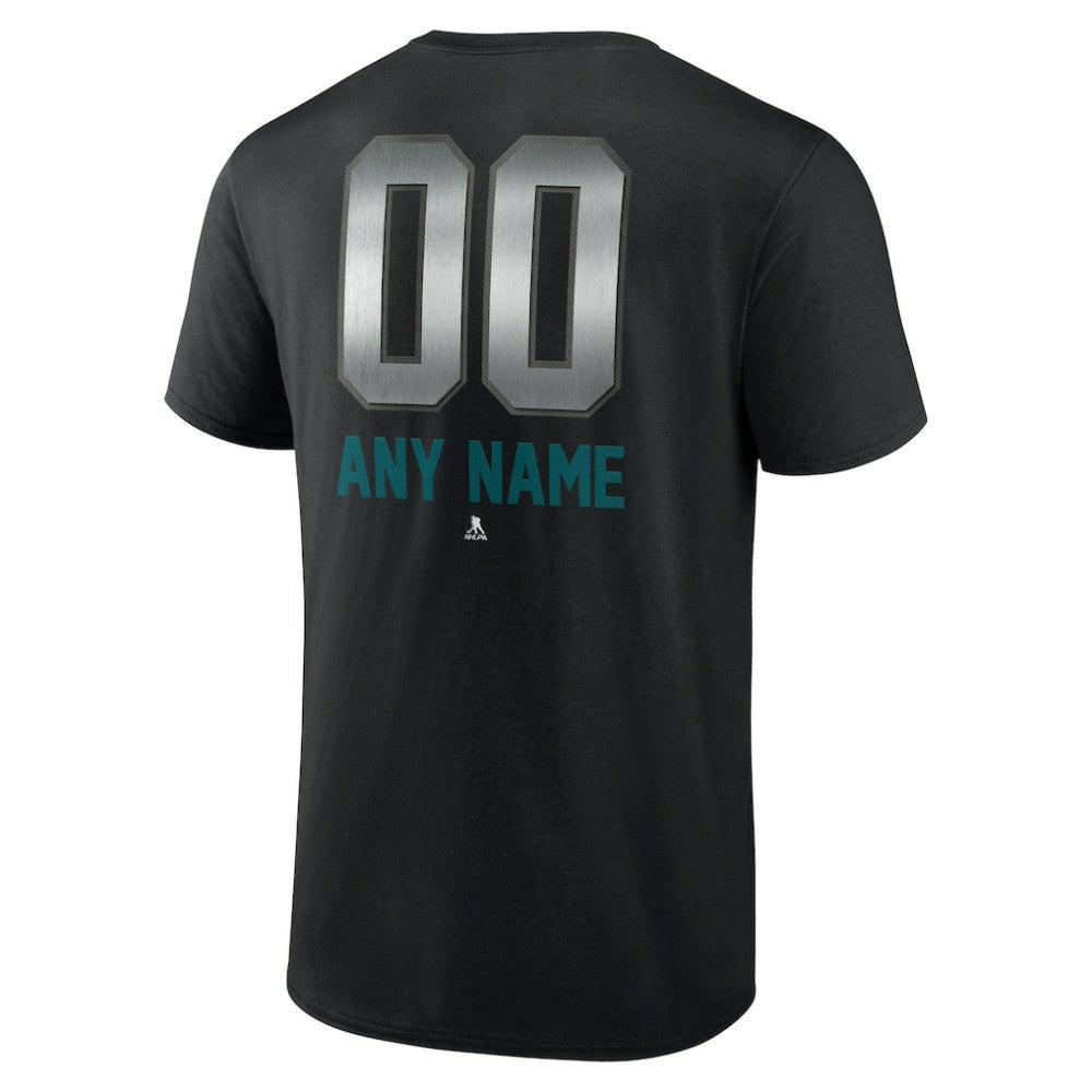 San Jose Sharks - Personalized Midnight Mascot Logo T-Shirt Black