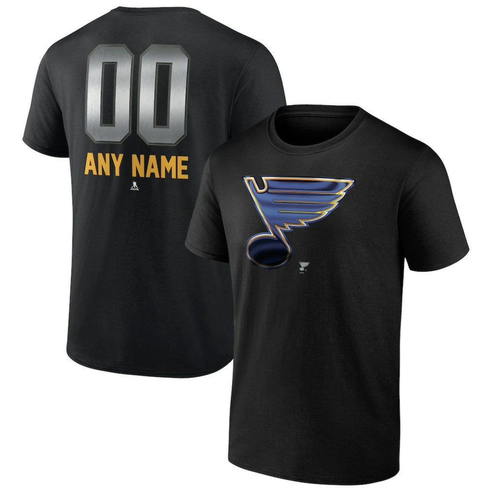 St. Louis Blues - Personalized Midnight Mascot Logo T-Shirt Black