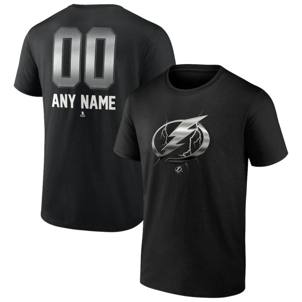 Tampa Bay Lightning - Personalized Midnight Mascot Logo T-Shirt Black